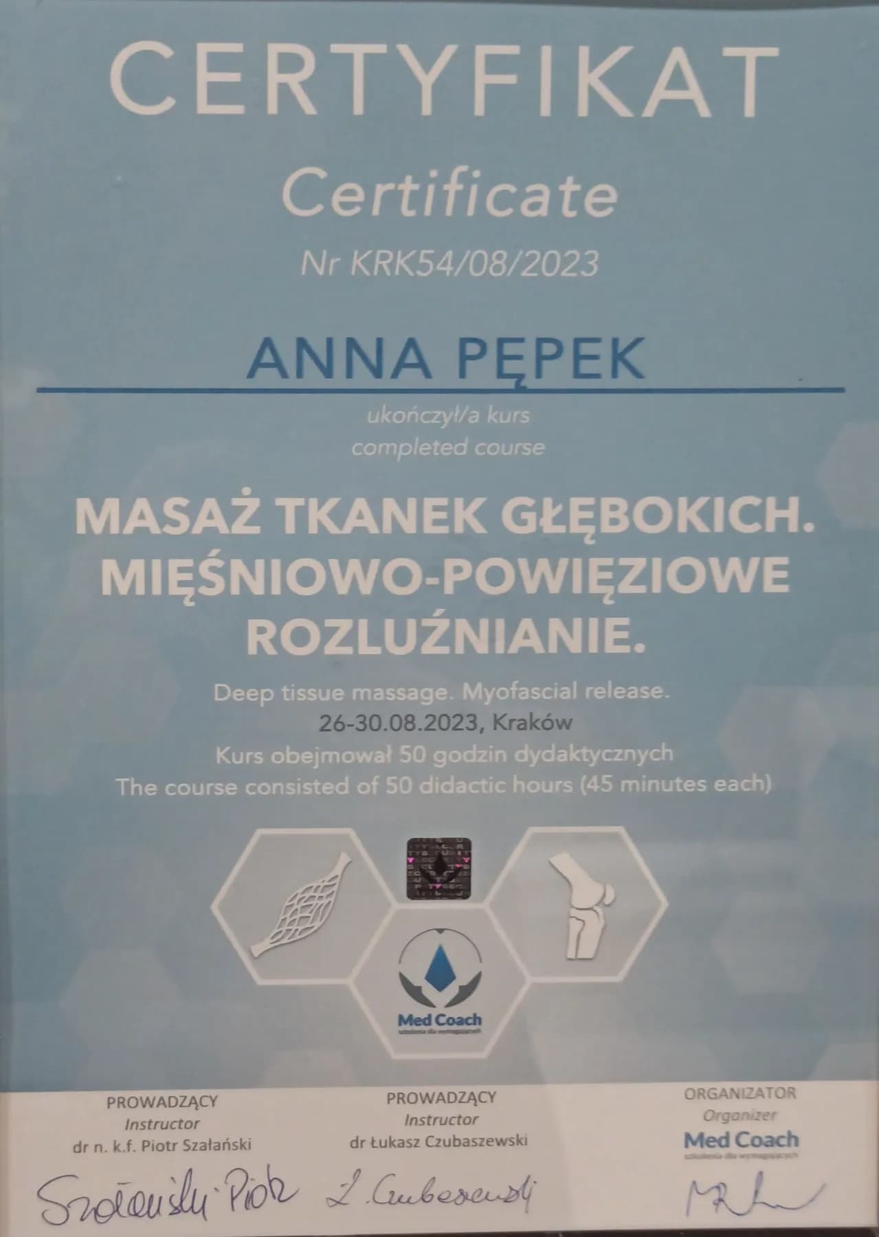 Masaż tkanek głębokich. Mięśniowo-powięziowe rozluźnianie — Med Coach (2023)