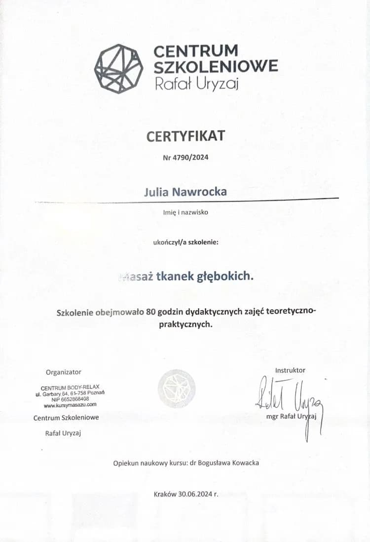 Masaż tkanek głębokich — Centrum Szkoleniowe Rafał Uryzaj (2024)