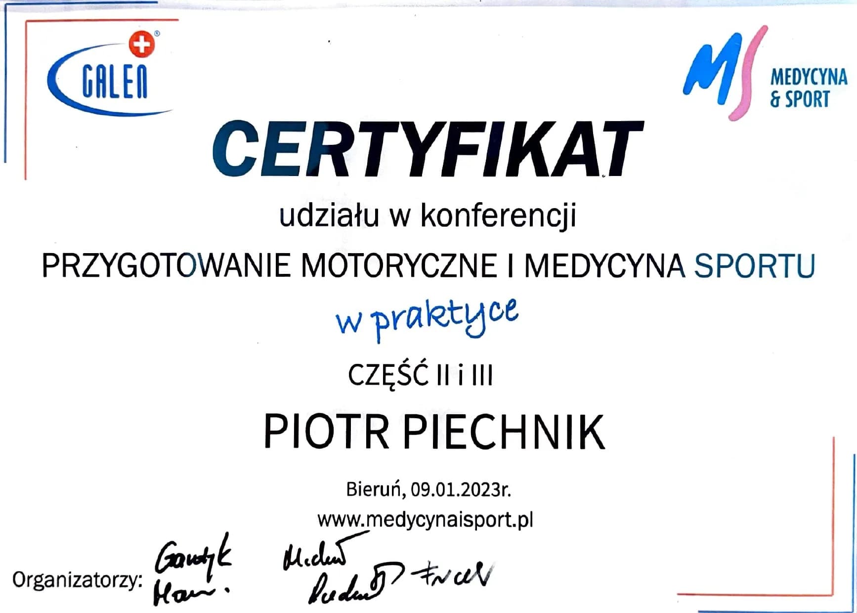 Przygotowanie motoryczne i medycyna sportu w praktyce, cz. II i III (2023)
