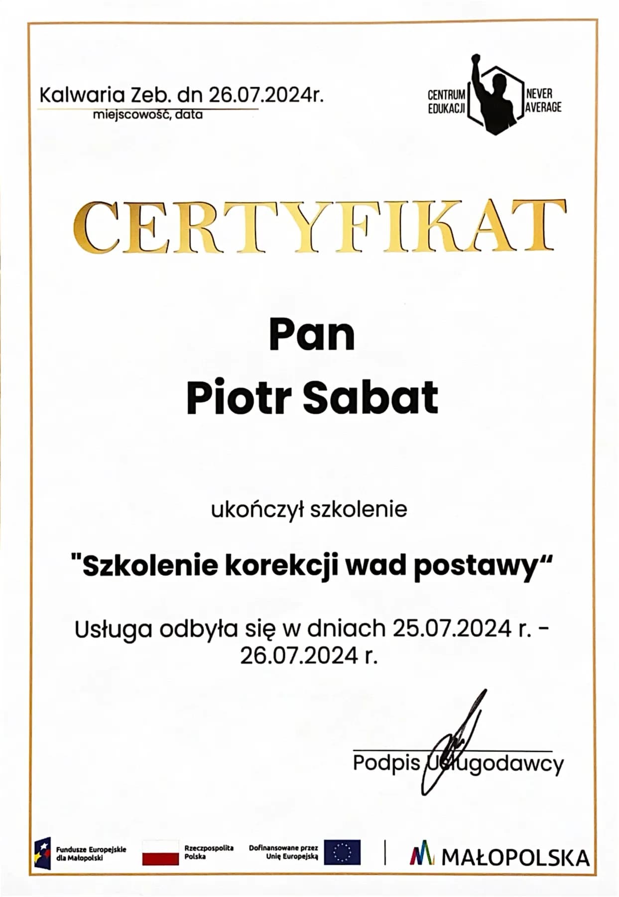 Szkolenie korekcji wad postawy (2024)